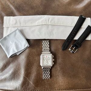 Michele Deco Stainless Diamond Watch
